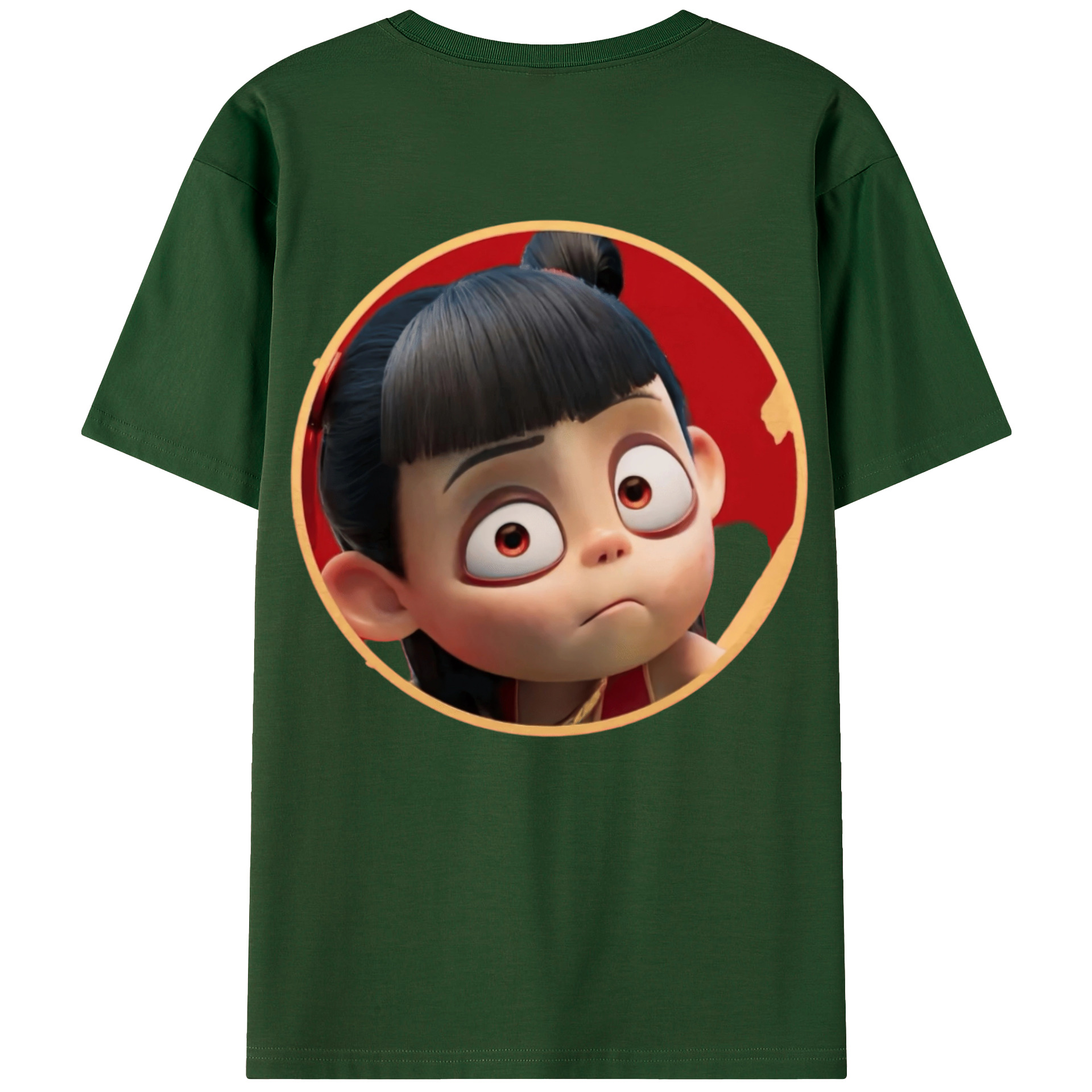 （画像用） Ne Zha 2 ナタ 魔童の大暴れ 綿100％半袖Tシャツ（背面プリント）